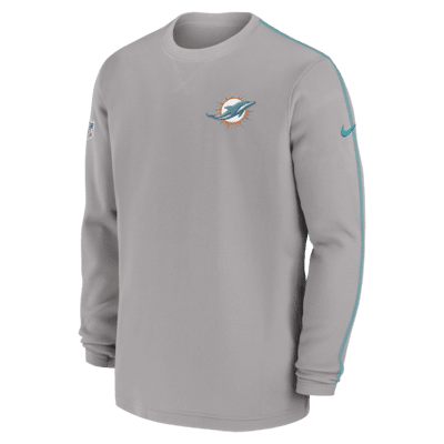 Playera de manga larga Nike de la NFL para hombre Miami Dolphins Sideline Coach