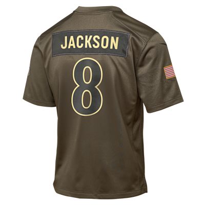 Lamar Jackson Baltimore Ravens Salute to Service Big Kids’ Nike NFL Game Jersey