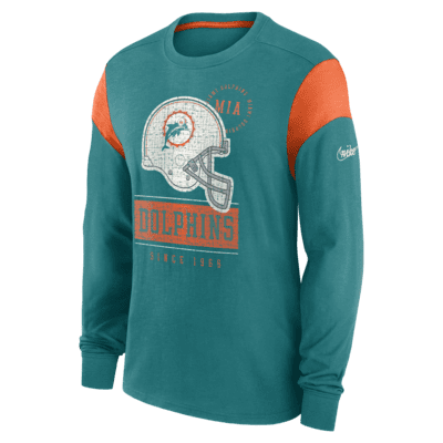 Nike Rewind Playback Helmet (NFL Miami Dolphins) Men's Long-Sleeve T-Shirt.