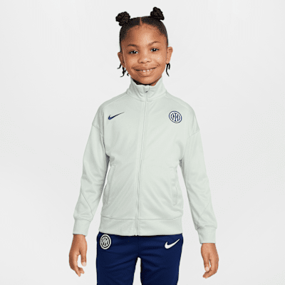 Maskinstrikket Inter Milan Strike Nike Dri-FIT-fodboldtracksuit til mindre børn