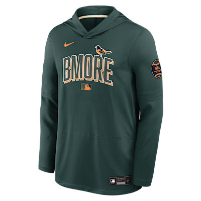Baltimore Orioles City Connect Men's Nike Dri-FIT MLB Long-Sleeve Hooded Top from Nike - $80