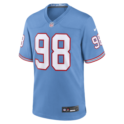 Jersey de fútbol americano Nike de la NFL Game para hombre Jeffery Simmons Tennessee Titans