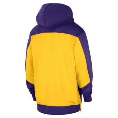 Los Angeles Lakers Showtime Nike Dri-FIT NBA-Hoodie mit durchgehendem Reißverschluss für Herren