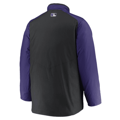 Chamarra de cierre completo para hombre Nike Dugout (MLB Colorado Rockies)