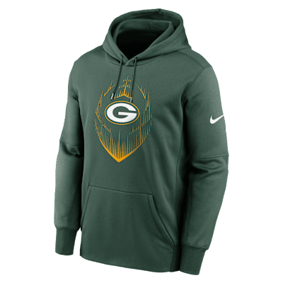 Sudadera con gorro sin cierre Nike Therma de la NFL para hombre Green Bay Packers Icon