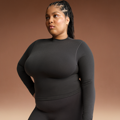 Top cropped de cuello alto para mujer NikeSKIMS Vintage Seamless