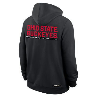 Sudadera con gorro universitaria Nike Dri-FIT de cierre completo para hombre Ohio State Sideline