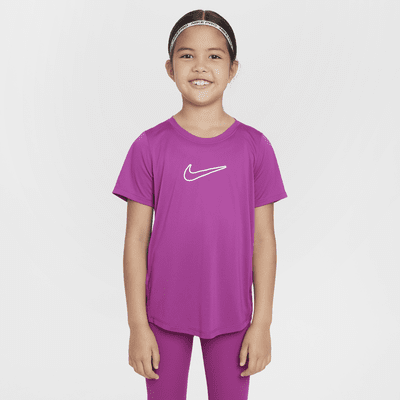 Nike One Fitted Older Kids' (Girls') Dri-FIT Short-Sleeve Top