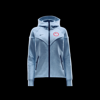 Sudadera con gorro Nike de cierre completo para mujer Team USA Tech Fleece Windrunner