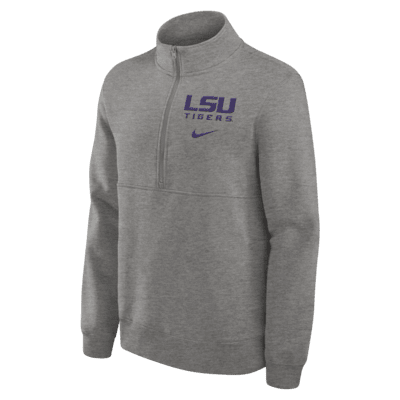 LSU Tigers Primetime Club Men's Nike College 1/2-Zip Crew