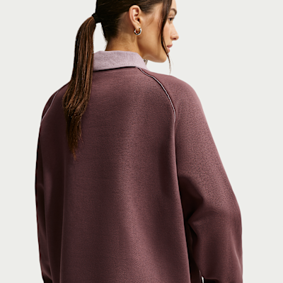 Nike Sportswear Phoenix Fleece oversized poloshirt met graphic voor dames