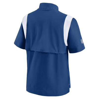 Men's Indianapolis Colts Nike Royal Sideline Coach Short Sleeve Hoodie  Quarter-Zip Jacket