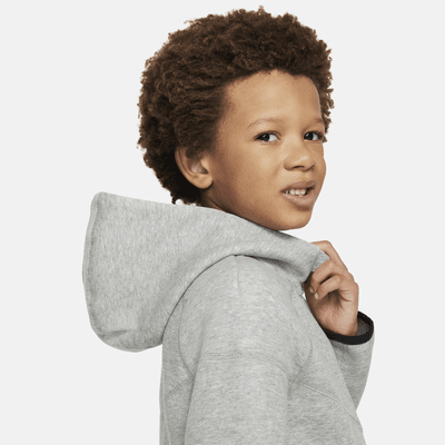 Todelt Nike Sportswear Tech Fleece-hættetrøjesæt fuld lynlås til mindre børn