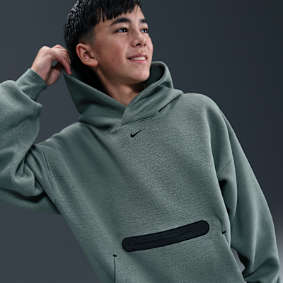 Sudadera con gorro sin cierre oversized para niño talla grande Nike Sportswear Tech Fleece