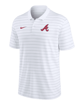 Men's Nike Navy Atlanta Braves Authentic Collection Victory Striped Performance Polo Shirt