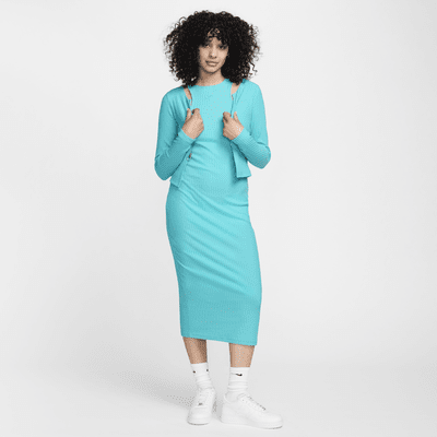 Vestido sin mangas slim midi para mujer Nike Sportswear Chill Rib