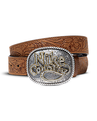 Мужские  Nike Country Rhinestone Plaque Buckle Embossed Leather Belt