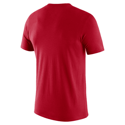 Men's Cleveland Indians Nike Red/Navy Wordmark Tri-Blend Raglan 3/4-Sleeve  T-Shirt