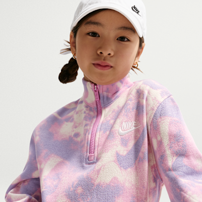 Nike Sportswear Club Fleece Big Kids' (Girls') Long-Sleeve Half-Zip Top