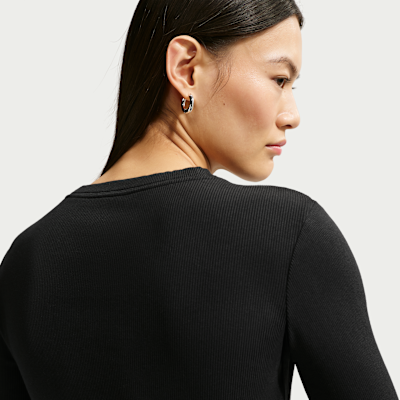 Nike Sportswear aansluitend geribd T-shirt met lange mouwen voor dames