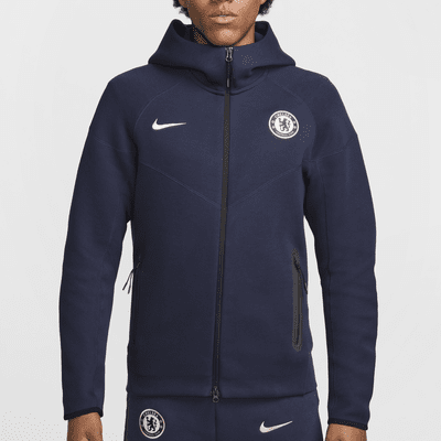 Sudadera con gorro de fútbol Nike de cierre completo para hombre Chelsea FC Tech Fleece Windrunner