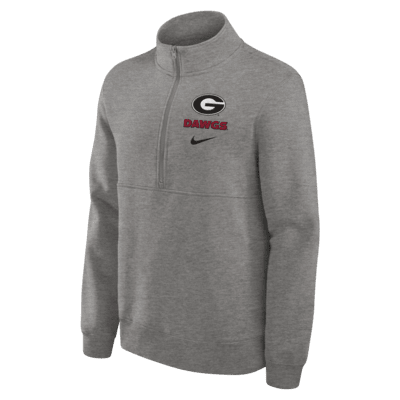 Sudadera de cuello redondo universitaria Nike de medio cierre para hombre Georgia Bulldogs Primetime Club