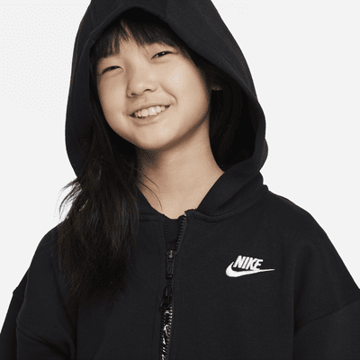 Nike Sportswear Club Fleece Older Kids' (Girls') Oversized Full-Zip ...