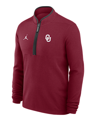Мужские  Oklahoma Victory Jordan Brand Dri-FIT College 1/2-Zip Long-Sleeve Top