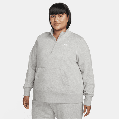 Sudadera de medio cierre para mujer Nike Sportswear Club Fleece (talla grande)