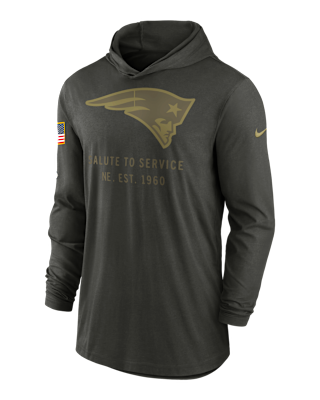 Мужские  New England Patriots Salute to Service Sideline Men’s Nike Dri-FIT NFL Long-Sleeve Hooded Top