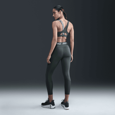 Nike Pro Women's Mid-Rise Crop Mesh Panel Leggings