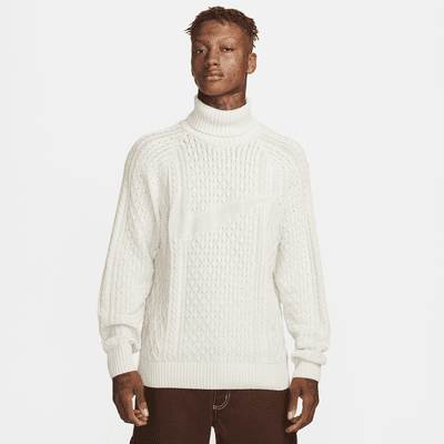 Nike Life Men's Cable Knit Turtleneck Sweater.