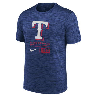 Playera Nike de la MLB para hombre Texas Rangers Large Logo Velocity