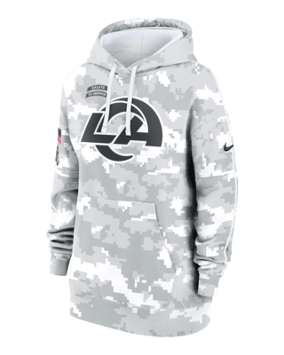 Женское худи Los Angeles Rams Salute to Service Primary Edge Club Nike NFL Pullover Hoodie