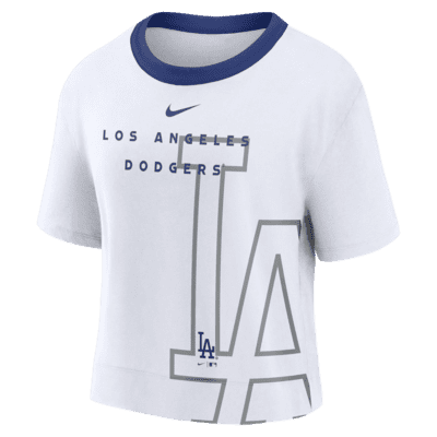 Women's Lusso White Los Angeles Dodgers Nikki Raglan T-Shirt Size: Large