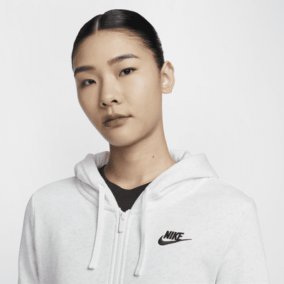 เสื้อมีฮู้ดซิปยาวผู้หญิง Nike Sportswear Club Fleece