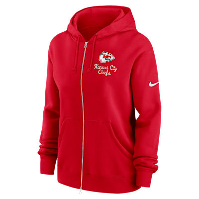 Sudadera con gorro de la NFL Nike de cierre completo para mujer Kansas City Chiefs Phoenix Rewind