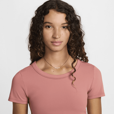 Playera de manga corta Dri-FIT cropped para mujer Nike One Fitted