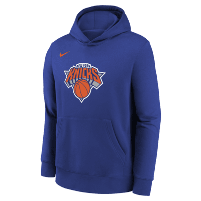 Sudadera con gorro sin cierre Nike de la NBA para niños talla grande New York Knicks Club