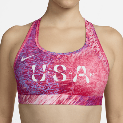 Bra deportivo con almohadillas para mujer Nike Dri-FIT USA Swoosh