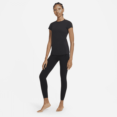 Camiseta de manga corta para mujer Nike Yoga Luxe