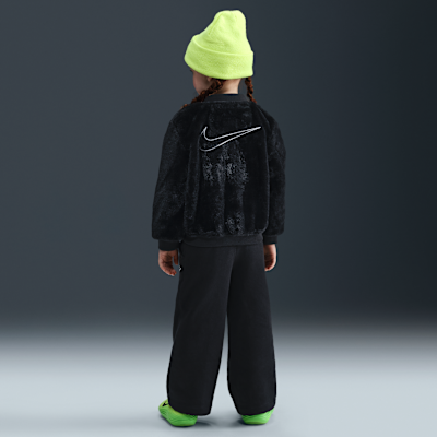 Chamarra bomber de piel sintética infantil Nike