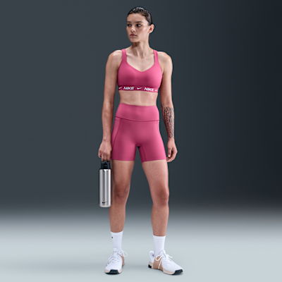 Shorts de ciclismo de tiro alto de 13 cm sin costura frontal para mujer Nike Universa