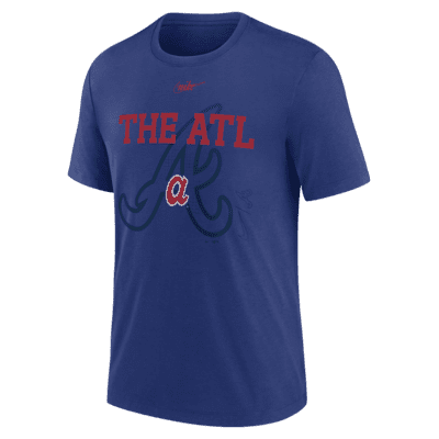 Nike White, Royal Atlanta Braves Rewind 3/4-sleeve T-shirt in Blue for Men