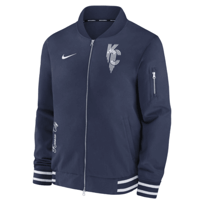 Kansas City Royals Authentic Collection City Connect Game Time Men's Nike MLB Full-Zip Bomber Jacket