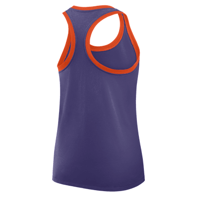 Camiseta de tirantes universitaria Nike con espalda deportiva para mujer Clemson Primetime Shadow