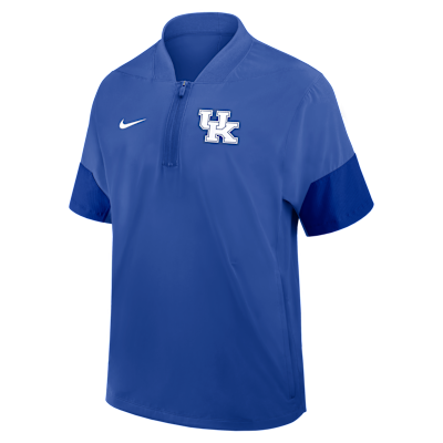 Kentucky Sideline Coach Men's Nike College 1/2-Zip Short-Sleeve Hooded Jacket from Nike - $90