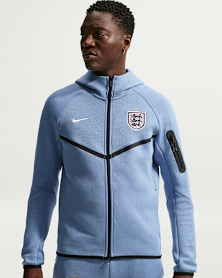 Мужское худи England Tech Fleece Windrunner Nike Soccer Full-Zip Hoodie для бега