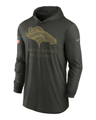 Мужские  Denver Broncos Salute to Service Sideline Men’s Nike Dri-FIT NFL Long-Sleeve Hooded Top