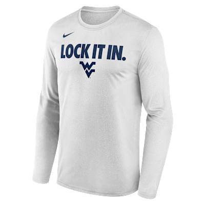 West Virginia 2026 On-Court Bench Men's Nike Dri-FIT College Long-Sleeve T-Shirt